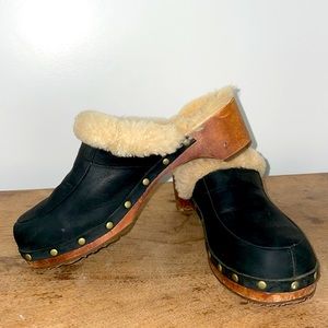UGG Leather and Genuine Sheepskin Kalie Mules